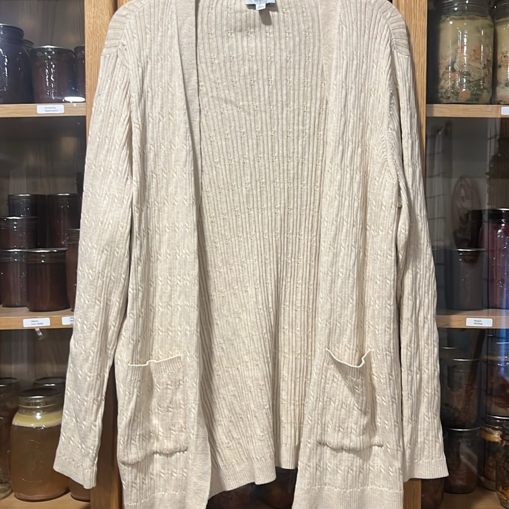 Women's Cream Sweater Cardigan 100% cotton